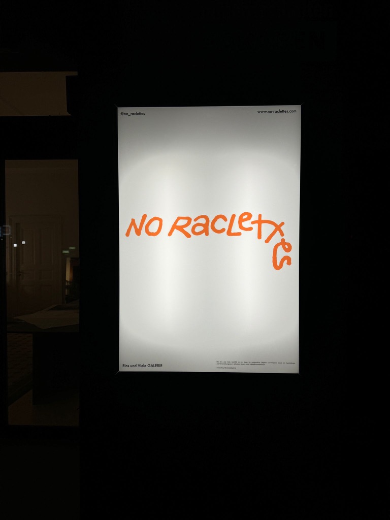 No Raclettes illuminated poster